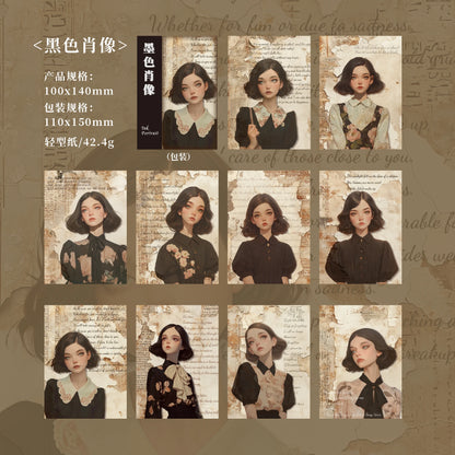 JIANQI 30pcs/pack Retro Girl Materials Paper DIY Srapbook Decor Junk Journal Collage Stationery Planner Supplies Craft Paper