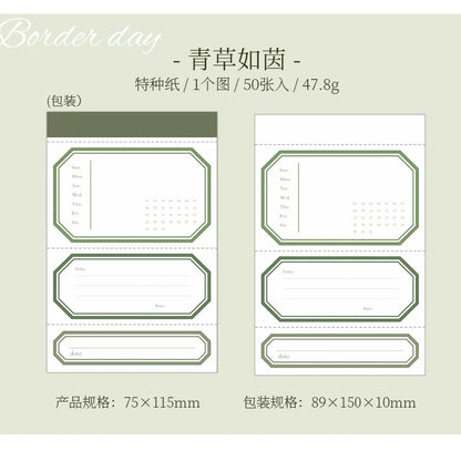 50 pcs border material paper Decorative Scrapbooking Diary Album Background paper Diy hand made junk journal supplies