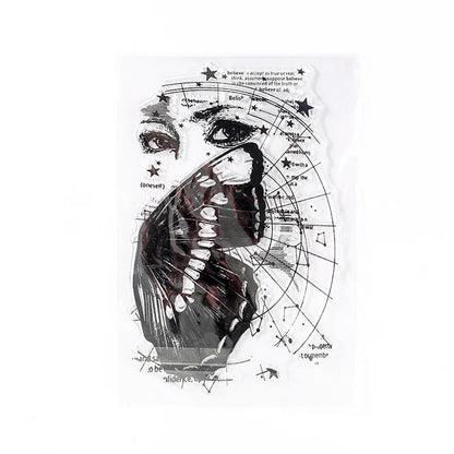 JIANWU Minimalist Black White Transparent Stamp Creative Retro Scrapbooking Journal Decoration Silicone Seal Stationery Supplies