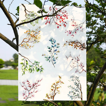 20 sheet Flowers Plant Stickers aesthetic Stick Labels Decorative Diary Album Scrapbooking material Junk Journal Supplies
