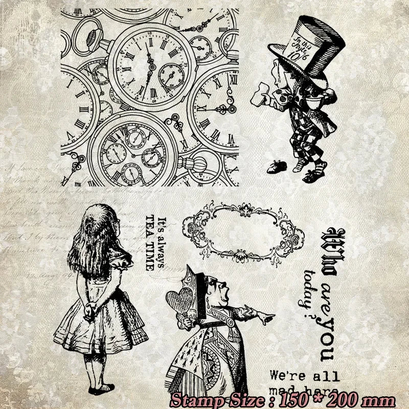 JIANWU Vintage Character English Text Material Collage Transparent Silicone Stamp Creative Journal Student Supplies Stationery
