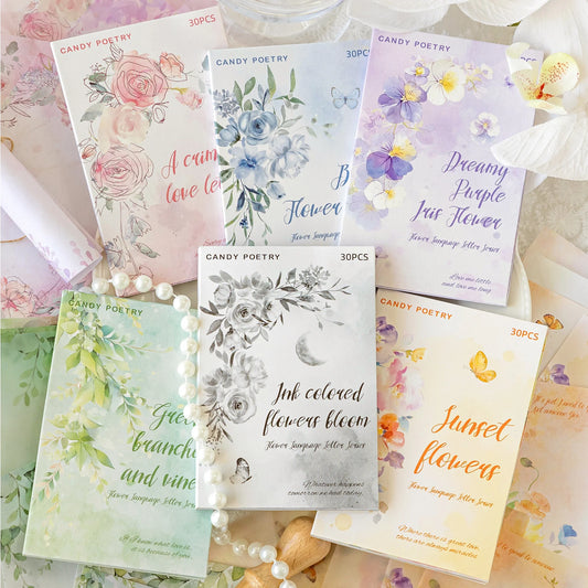 JIANQI 30pcs Decor paper Book Floral Frames can be written Material Collage Junk Journal DIY Scrapbooking supplies