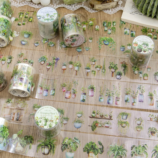 JIANQI 50mm*2m PET Tapes Plant suspension DIY Scrapbooking Decor Photo Album Collage Junk Journal Materials Aesthetics Stickers