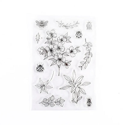 JIANWU Minimalist Black White Transparent Stamp Creative Retro Scrapbooking Journal Decoration Silicone Seal Stationery Supplies