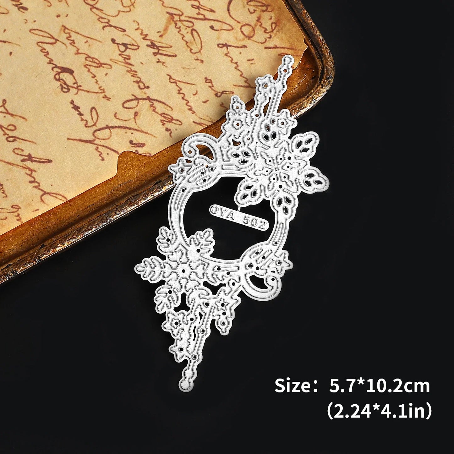 JIANWU Vintage Lace Flower Hollow Border Landscape Material Collage Knife Mold Creative DIY Journal Student Supplies Stationery