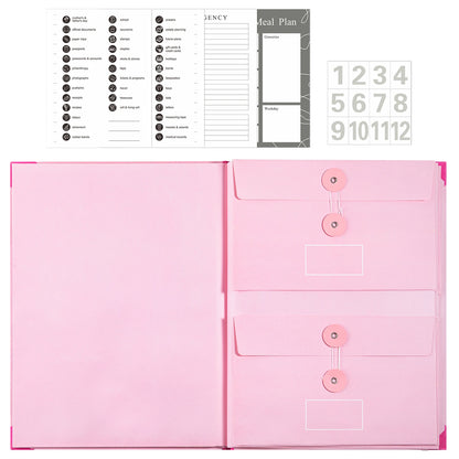 Document Organizer Folio with 12 Pockets Envelopes in Case I Go Missing Binder Important FileOrganizer Comes Labels Sticker