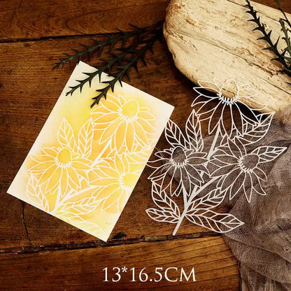 JIANWU Vintage Hollow Plant Flower Material Carved Plastic Plate Stencils Creative DIY Junk Journal Student Supplies Stationery