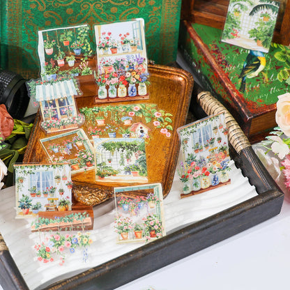 JIANQI 30 pcs Small town scenery Decorative PET Stickers Scrapbooking Label Diary Stationery Album Phone Cup Journal Plann