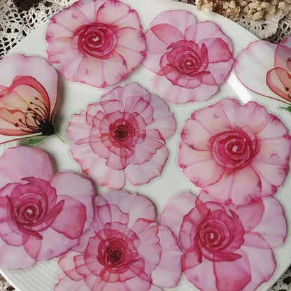 10pcs Flower plants Stickers Cute Craft Supplies Collage Junk Journal Scrapbooking Supplies Stickers School Stationery