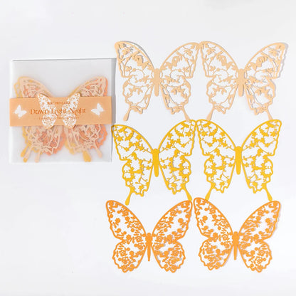 JIANQI 6 Pcs Hollow Butterfly Lace Material Paper INS Romance Butterfly Lace Collage Creative Handbook DIY Decorative Material