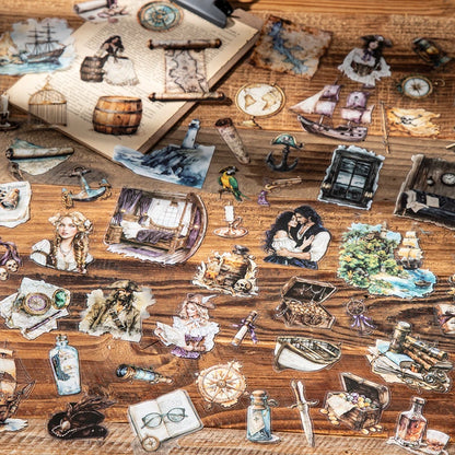 JIANQI 20 pcs Maritime travel Stickers Aesthetic Landscape Decor Scrapbooking Diary Album Collage material junk journal supplies