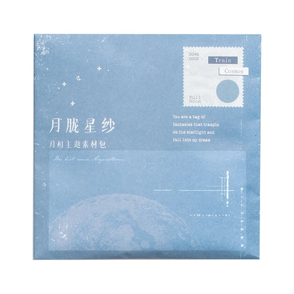 JIANQI 63 pcs Lunar phase theme INS Decorative paper Different size Diy Diary Album hand made junk journal supplies