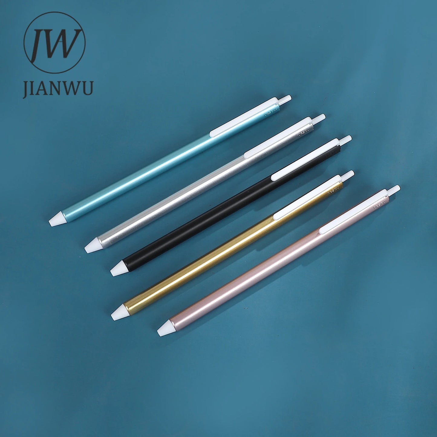 JIANWU 5 Pcs/set Vintage Triangle Rod 0.5mm Black Quick Drying Press Gel Pen Set  Creative Journal Student Supplies Stationery