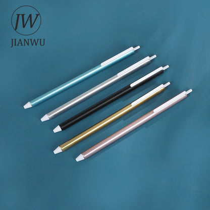JIANWU 5 Pcs/set Vintage Triangle Rod 0.5mm Black Quick Drying Press Gel Pen Set  Creative Journal Student Supplies Stationery