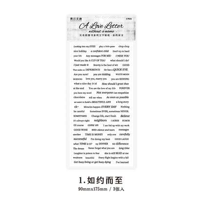 JIANQI 3pcs/pack Alphabt Stickers Creative Phrase Decor Stationery Collage Scrapbooking Label Diary Junk Journal Planner