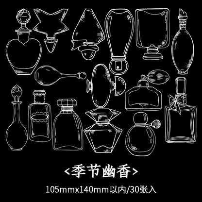JIANQI 30 sheets Glass Bottle Shape Sticker Scrapbooking Art DIY Crafts Transparent Dried Flower Bookmarks Decor scrapbooking