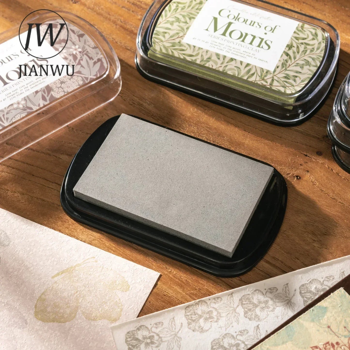 JIANWU Colours of Morris Series Silicone Stamp Material Concave Color Ink Pad Creative DIY Journal Student Supplies Stationery