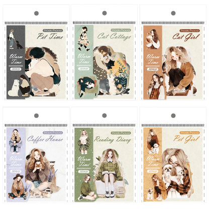 JIANQI 30 pcs Large size PET Stickers Life girl Decorative handmade Scrapbooking Material Diary Album Craft Supplies