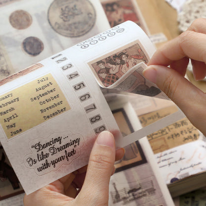 JIANQI 50 pcs Material Paper Sticker Sets Diy Scrapbooking junk journal Hand made Planner Collage material Craft Supplies