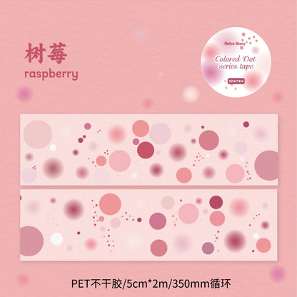 JIANQI 50mm*2m PET Tape round Stickers Creativity Scrapbooking Hand Account Adhesive hand made Diy Junk Journal Craft Supplies