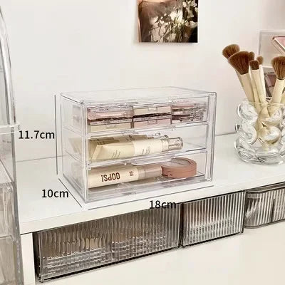 Acrylic Storage Box Desktop Dustproof Drawer Style Jewelry Comb Cosmetic Organizer Perfume Storage Rack Desk Accessories