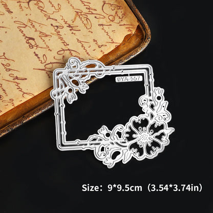 JIANWU Vintage Lace Flower Hollow Border Landscape Material Collage Knife Mold Creative DIY Journal Student Supplies Stationery