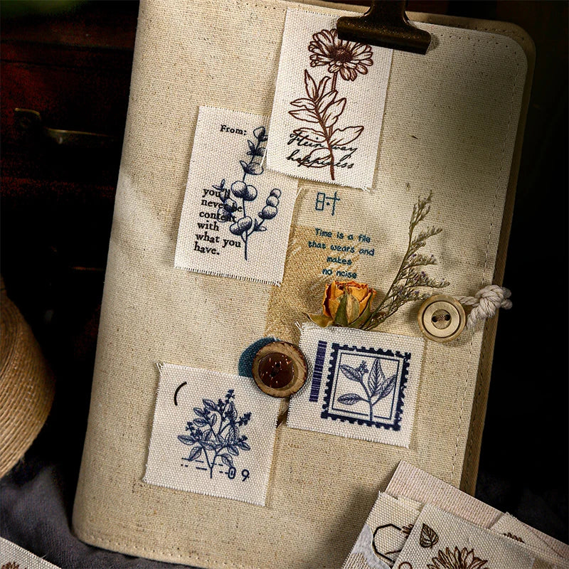 10pcs Botany Imprint Series Plant Theme Fabric Material Handmade Booklet DIY Decoration Collage material Scrapbook supplies