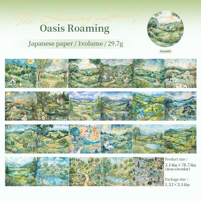 JIANQI 2M/Roll Large size Landscape Tape DIY Scrapbooking Junk Journal Creative Aesthetic Stationery Planner Deco Diary Stickers