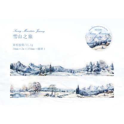 JIANQI 30mm*2m To The Mountains and Sea Series Vintage Landscape Collage Material PET Tape Creative DIY Journal Stationery