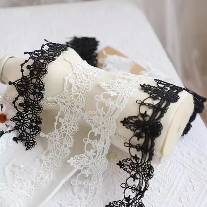 1Yard Cotton Embroidered Flowers Lace Material Ribbon DIY Collar Neckline Trim Sewing Garment Accessories 5cm Wide