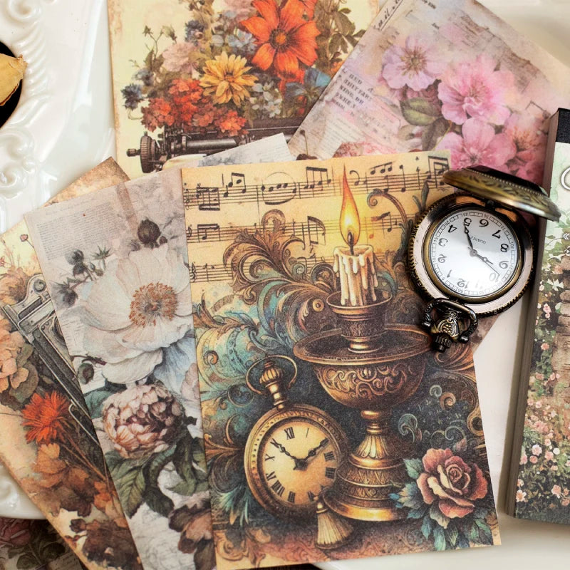 100 pcs Vintage Plants Flowers garden Material paper paper Scrapbooking DIY Photo Album Collage Journal Creative Stationery