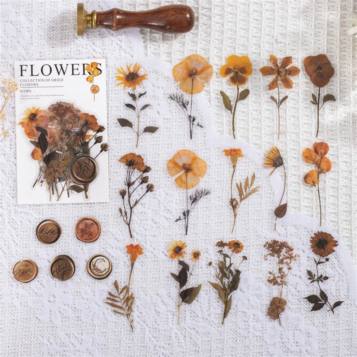 JIANQI 40pcs/pack Floral Stickers Kit Transparent PET Scrapbooking Materials DIY Junk Journal Aesthetics Sticker Stationary