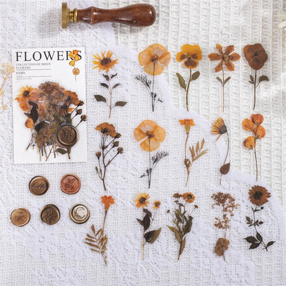 JIANQI 40pcs/pack Floral Stickers Kit Transparent PET Scrapbooking Materials DIY Junk Journal Aesthetics Sticker Stationary