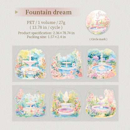 JIANQI 60mm*2m PET Tapes Chunri Park DIY Scrapbooking Decor Photo Album Collage Junk Journal Materials Aesthetics Stickers