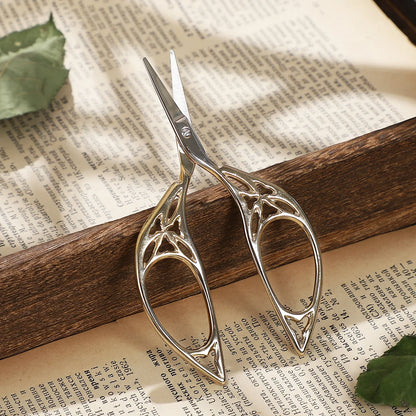 JIANWU  Vintage Crane Stainless Steel Scissors Cutting Tools Creative DIY Student Supplies Stationery