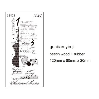 JIANWU Time Poetry Series Vintage English Text Poetry Collection Material Wooden Stamp Creative Student Supplies Stationery