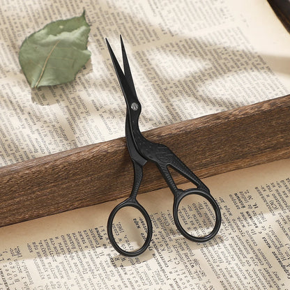 JIANWU  Vintage Crane Stainless Steel Scissors Cutting Tools Creative DIY Student Supplies Stationery