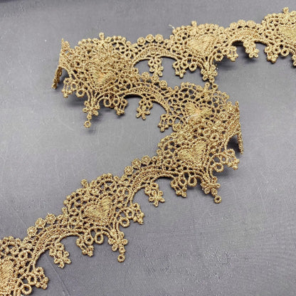 1 Yard Black White Gold Embroidery Luxury Lace Fabric  Ribbon DIY Clothing Wedding Decoration Home Sew On Trim  Applique