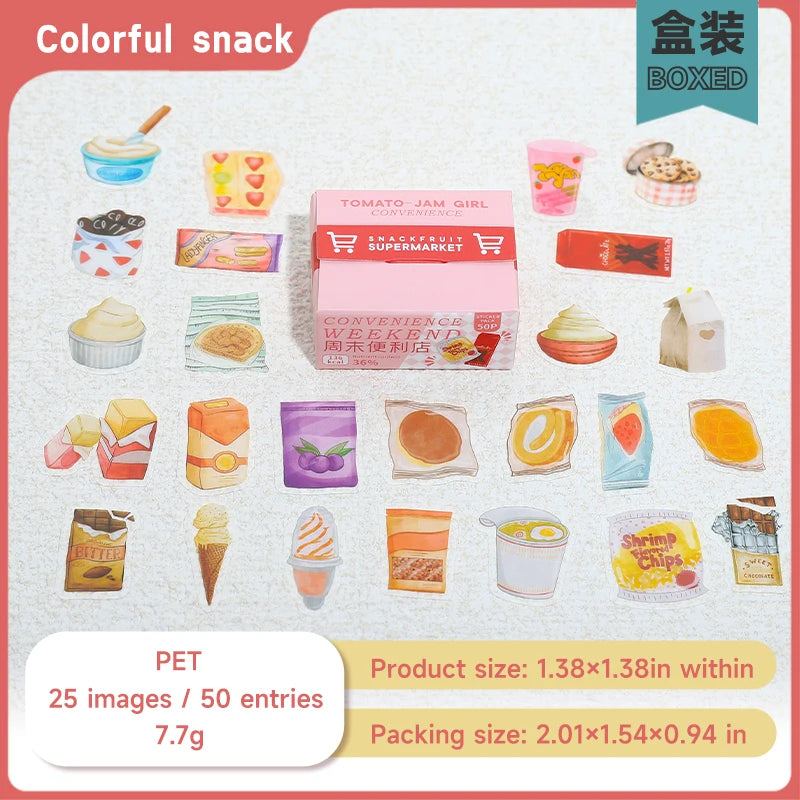 JIANQI 50 pcs Kawaii Cartoon small Stickers Cute Mini Decorative Scrapbooking accessories Adhesive Diy junk journal supplies