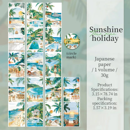 JIANQI 80mm*2m Travel Scenery Stickers PET Materials DIY Scrapbooking Materials Collage Junk Journal Decor Stickers