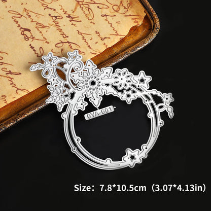 JIANWU Vintage Lace Flower Hollow Border Landscape Material Collage Knife Mold Creative DIY Journal Student Supplies Stationery