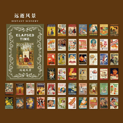 JIANQI 50pcs Vintage Paper for Phone Deco Retro Stationery Supplies Litmus Paper Bullet Journaling Label Scrapbooking Material