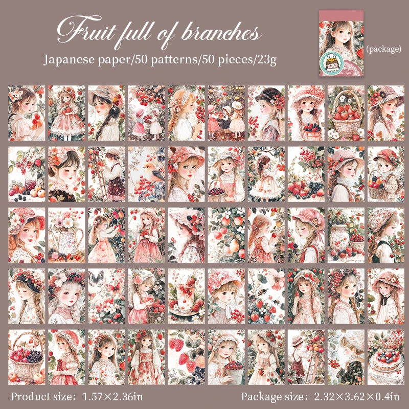 JIANQI 50 pcs Romantic girl Stickers book Old Adhesive Diy Scrapbooking Diary Album accessories Diy junk journal supplies