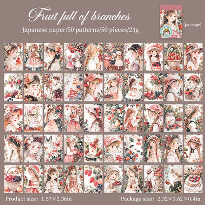JIANQI 50 pcs Romantic girl Stickers book Old Adhesive Diy Scrapbooking Diary Album accessories Diy junk journal supplies