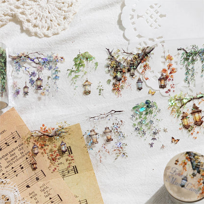 JIANQI 50mm*2m PET Plant Vine and Branch Lamp tape Sticker Decorative collage Adhesive Diy Scrapbooking hand made Masking tape