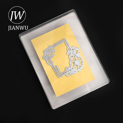 JIANWU Vintage Lace Flower Hollow Border Landscape Material Collage Knife Mold Creative DIY Journal Student Supplies Stationery