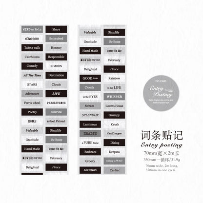 JIANQI 70mm*2m Die cutting Tape Stickers Creativity Scrapbooking Hand Account Adhesive hand made Diy Junk Journal Craft Supplies