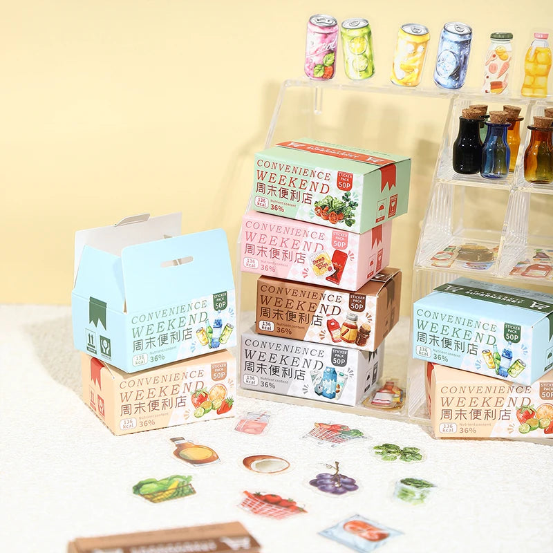 JIANQI 50 pcs Kawaii Cartoon small Stickers Cute Mini Decorative Scrapbooking accessories Adhesive Diy junk journal supplies
