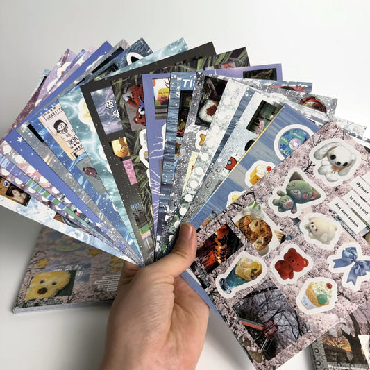 20 sheets Kawaii Japanese Showa style die-cutting sticker book Diary Planner Junk Journal Decor Scrapbooking DIY Craft Sticker
