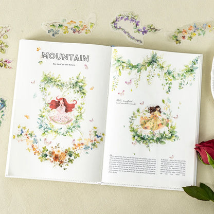 20 pcs/pack Spring Vine flowe Stickers aesthetic Stick Labels Decorative Diary Album Scrapbooking material Junk Journal Supplies